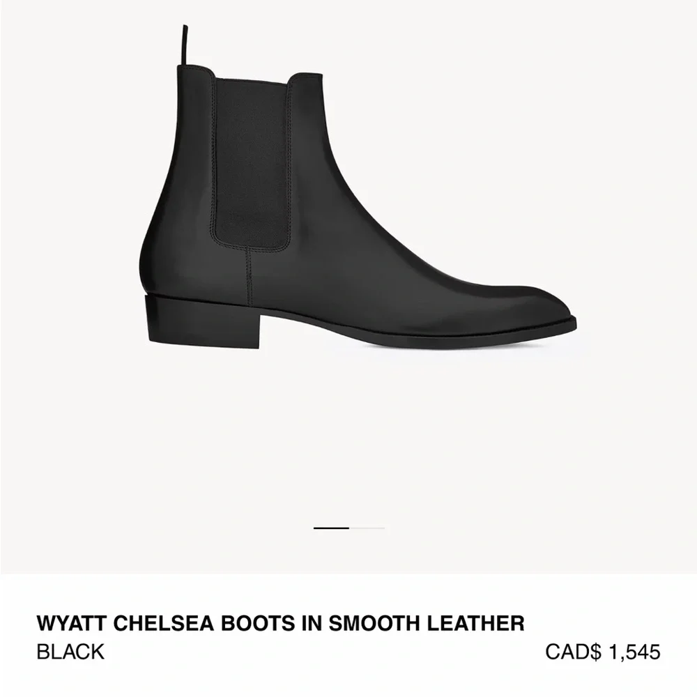 Saint Laurent Paris Wyatt Chelsea Boots in Smooth Leather - Picture 2 of 8
